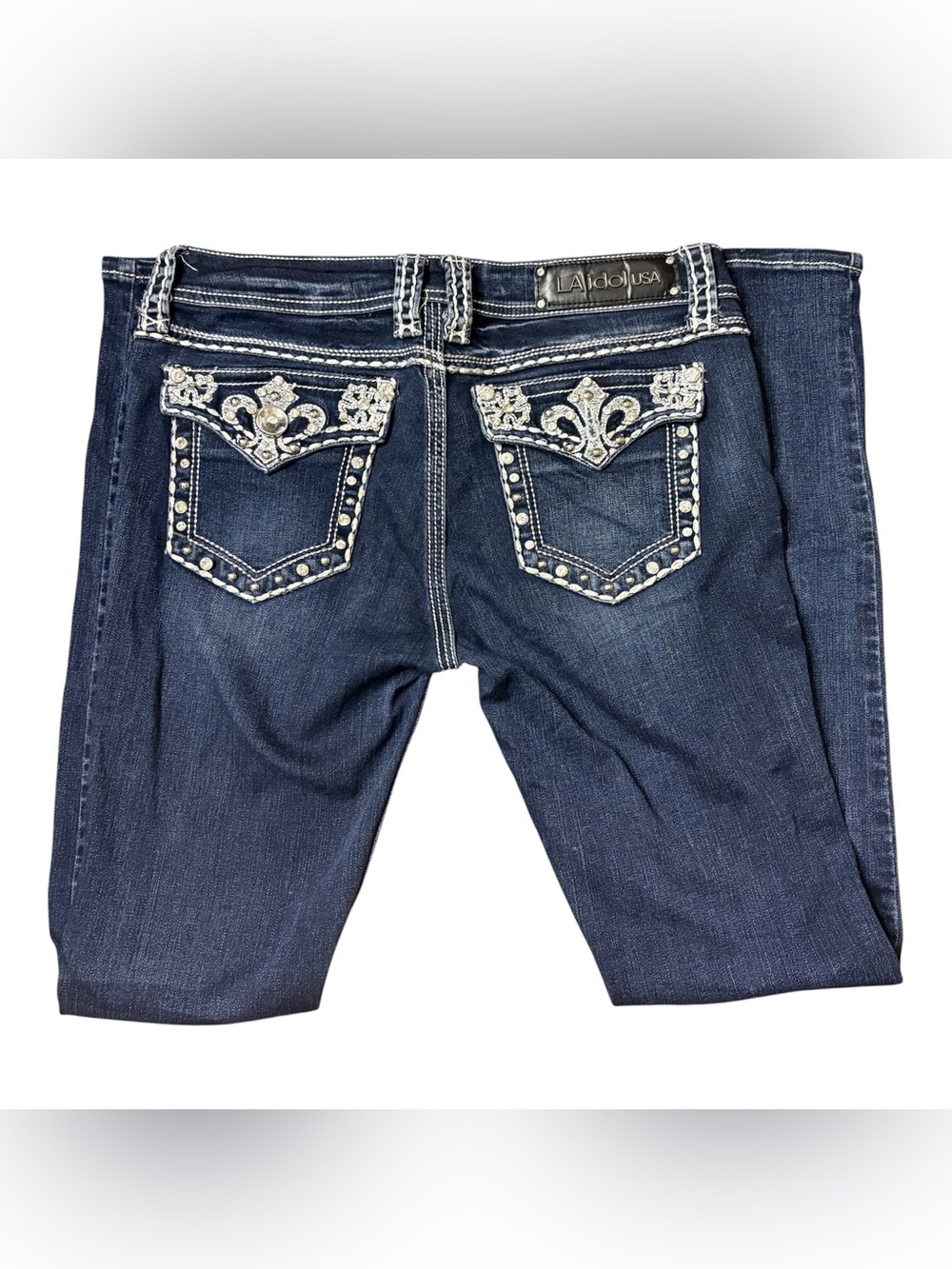 Y2K rhinestoned embellished LA Idol Low rise jeans